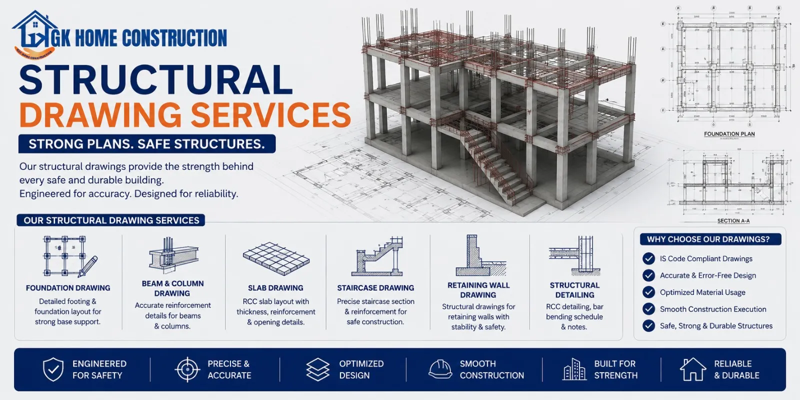 Structural Drawing Services in Bangalore by GK Home Construction