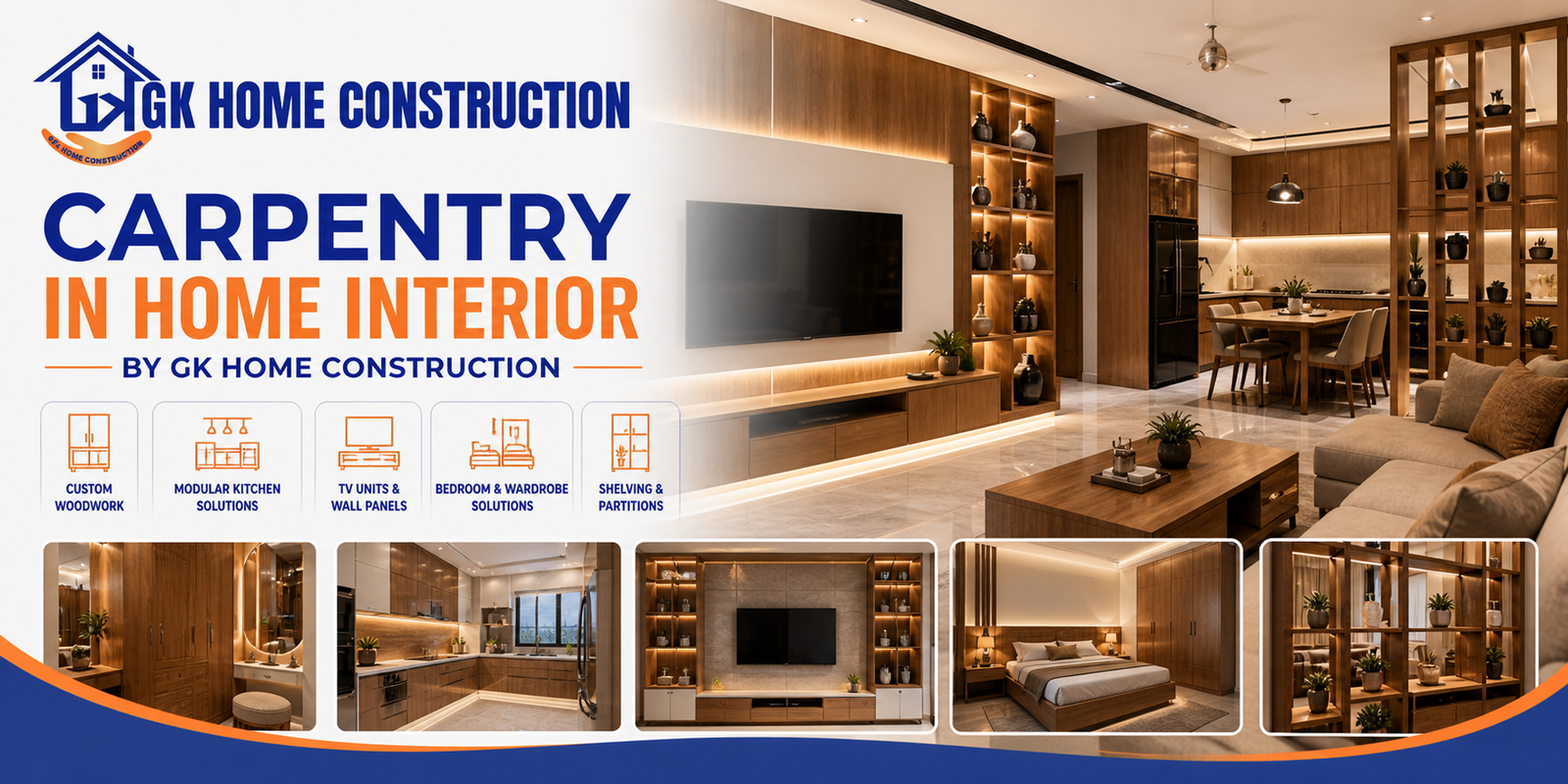 Role of Carpentry in Modern Home Interior Design | GK Home Construction